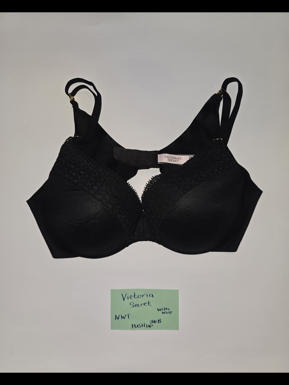 Victoria's Secret Black Lace-Trim Push-Up Bra